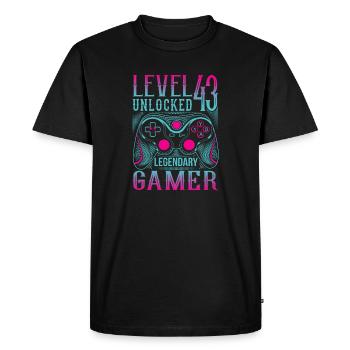 43rd Birthday Level 43 Gamer Gaming Gaming - Men's Premium Organic T-Shirt - black - Front - Nico (187cm)