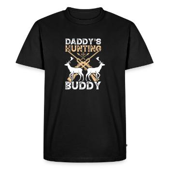 Drôle de citation de chasse Papas Copain de chasse - T-shirt Premium bio Homme - noir - Devant - Nico (187cm)