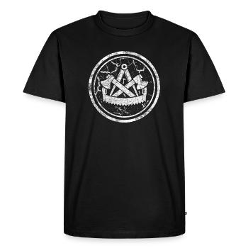 Signes de corporation Charpentier Rond dans le look used - T-shirt Premium bio Homme - noir - Devant - Nico (187cm)