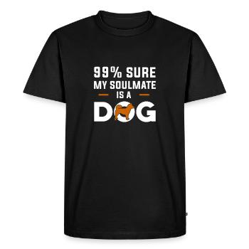 Citation de chien drôle pour les amoureux des chiens 99 Sûr mon âme sœur - T-shirt Premium bio Homme - noir - Devant - Nico (187cm)