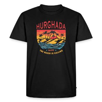 Design de plage Hurghada Egypt - T-shirt Premium bio Homme - noir - Devant - Nico (187cm)