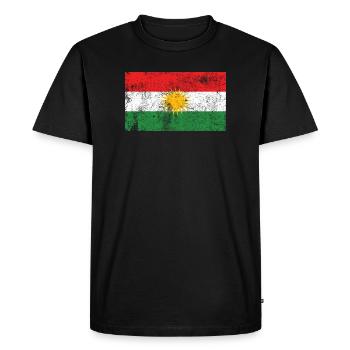 Drapeau du Kurdistan Drapeau Grunge Rétro Vintage - T-shirt Premium bio Homme - noir - Devant - Nico (187cm)