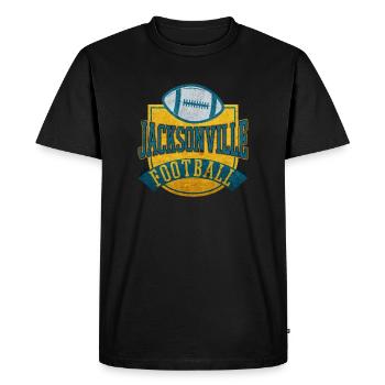 Jacksonville Vintage Football Badge - Men's Premium Organic T-Shirt - black - Front - Nico (187cm)