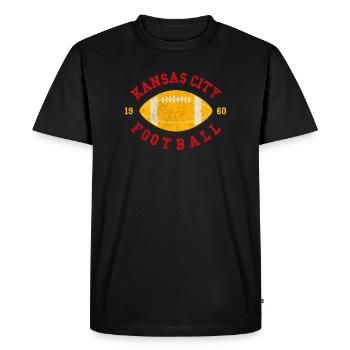 Kansas City Football Vintage Emblem - Men's Premium Organic T-Shirt - black - Front - Nico (187cm)