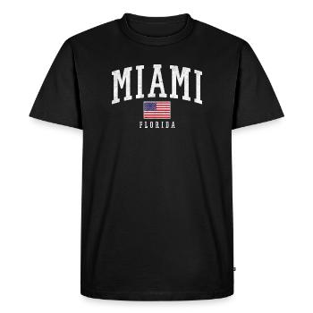 Drapeau vintage de Miami, Floride - T-shirt Premium bio Homme - noir - Devant - Nico (187cm)
