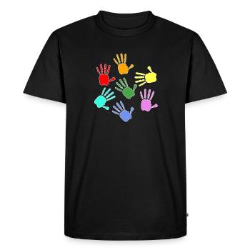 Peindre les mains des enfants - T-shirt Premium bio Homme - noir - Devant - Nico (187cm)