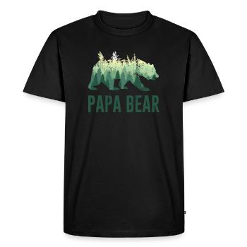 Papa Bear Daddy Vater - Männer Premium Bio T-Shirt - Schwarz - Vorne - Nico (187cm)