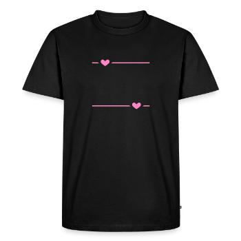 Ornement de stroke de cœur de ligne - T-shirt Premium bio Homme - noir - Devant - Nico (187cm)