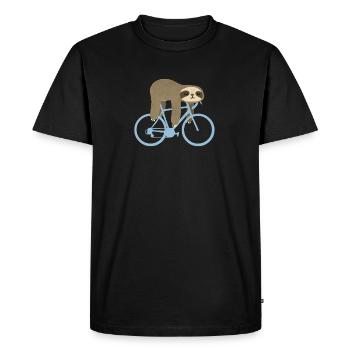 Faultier Fahrrad - Männer Premium Bio T-Shirt - Schwarz - Vorne - Nico (187cm)