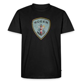Conception du phare des armoiries de Rügen - T-shirt Premium bio Homme - noir - Devant - Nico (187cm)
