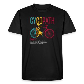 Cyclopathe : Œuvres d’art de vélo en free-ride - T-shirt Premium bio Homme - noir - Devant - Nico (187cm)
