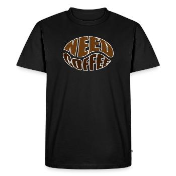 Grain de café grain de café besoin de café - T-shirt Premium bio Homme - noir - Devant - Nico (187cm)