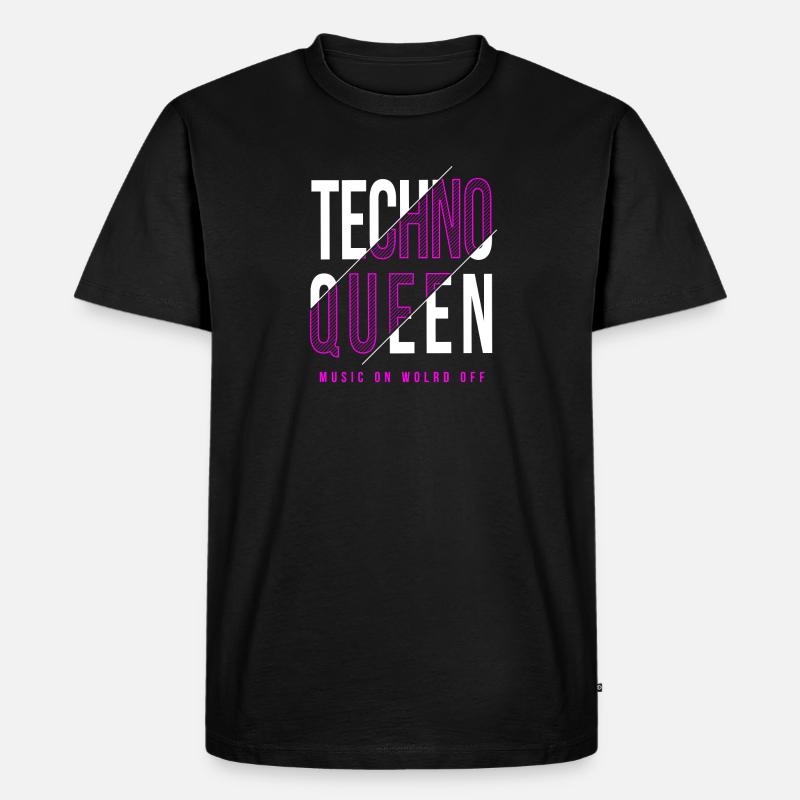 Techno Queen Design - Männer Premium Bio T-Shirt - Schwarz