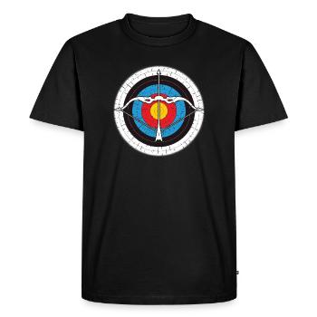 Tir à l’arc, Tir à l’arc, Tir à l’arc - T-shirt Premium bio Homme - noir - Devant - Nico (187cm)