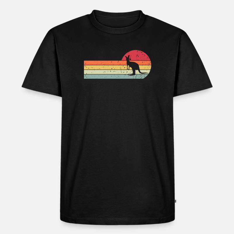Känguru - Männer Premium Bio T-Shirt - Schwarz