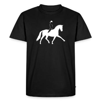 Cavalier de dressage moderne - cheval au trot fort - T-shirt Premium bio Homme - noir - Devant - Nico (187cm)