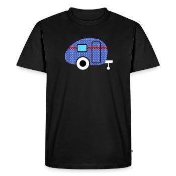 Caravan Knitting Pattern Caravan Camping Winter - Men's Premium Organic T-Shirt - black - Front - Nico (187cm)