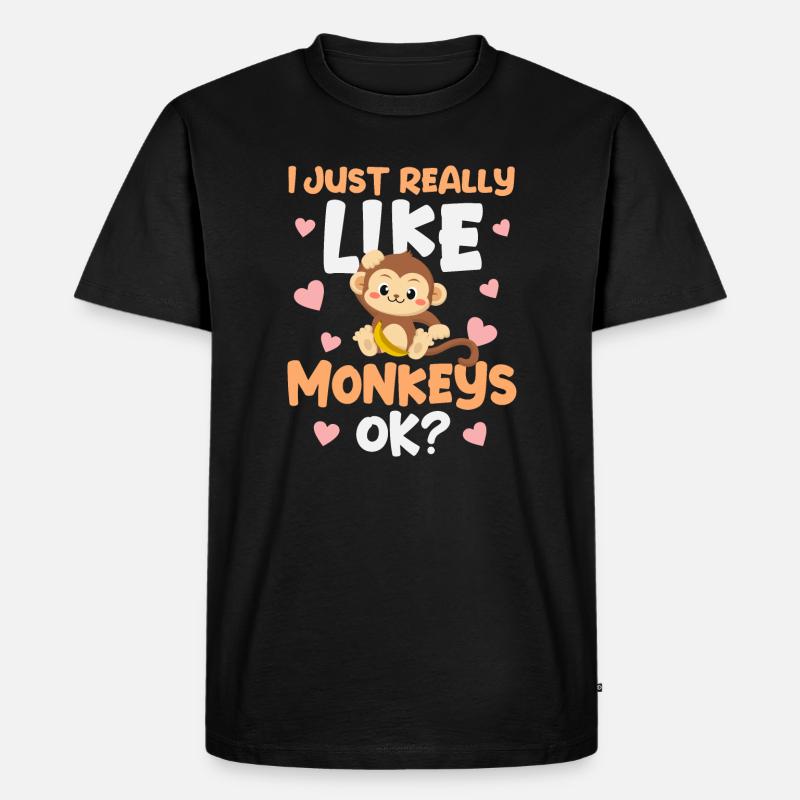 Affe Affen - Männer Premium Bio T-Shirt - Schwarz