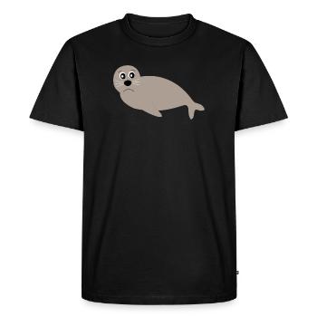 phoques phoques phoques animaux - T-shirt Premium bio Homme - noir - Devant - Nico (187cm)