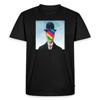 Rainbow Apple-Man - Men's Premium Organic T-Shirt - black - Front - Nico (187cm)