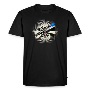 jeu de fléchettes radiant avec flèche de fléchette bleue - T-shirt Premium bio Homme - noir - Devant - Nico (187cm)