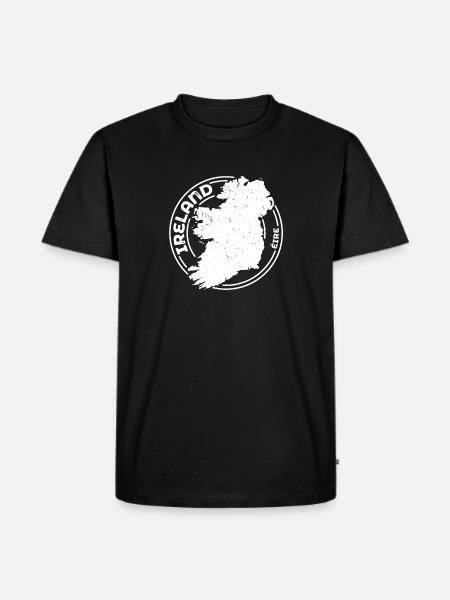 Ireland | Irish Map | Island Outline Stamp Design - Men's Premium Organic T-Shirt - black