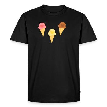 Crème glacée coeur crème glacée fraise crème glacée vanille crème glacée chocolat - T-shirt Premium bio Homme - noir - Devant - Nico (187cm)