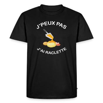 J'peux pas j'ai raclette Humour Cadeau raclette - T-shirt Premium bio Homme - noir - Devant - Nico (187cm)