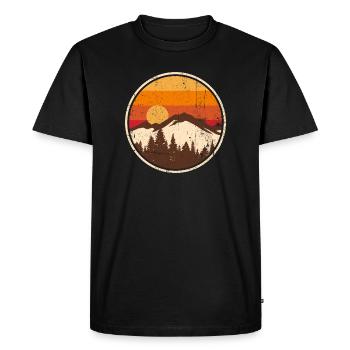 Sunset Ridge Mountain Circle - Men's Premium Organic T-Shirt - black - Front - Nico (187cm)