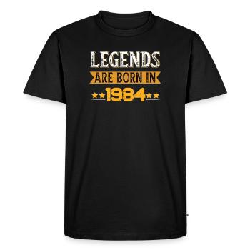 Legends Since 1984 Birthday Theme - Men's Premium Organic T-Shirt - black - Front - Nico (187cm)