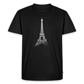 Paris Tour Eiffel Vintage Skyline J’aime la France - T-shirt Premium bio Homme - noir - Devant - Nico (187cm)