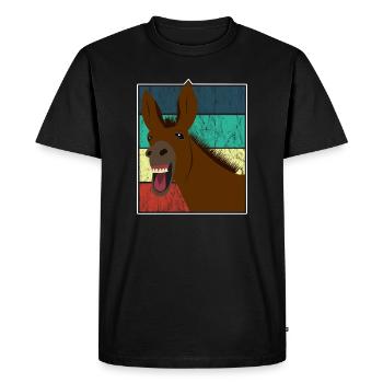 Mule Mule Donkey Horse Vintage Gift - Men's Premium Organic T-Shirt - black - Front - Nico (187cm)