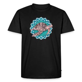 fascinating mandala with sea turtle - Men's Premium Organic T-Shirt - black - Front - Nico (187cm)