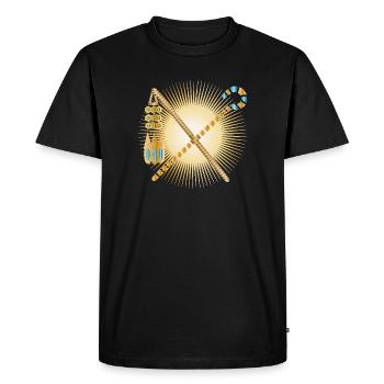 crochet radieux et battement de fléau pharaons sceptre - T-shirt Premium bio Homme - noir - Devant - Nico (187cm)