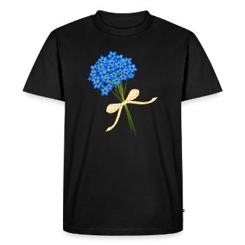 delicate forget-me-not bouquets - Men's Premium Organic T-Shirt - black - Front - Nico (187cm)