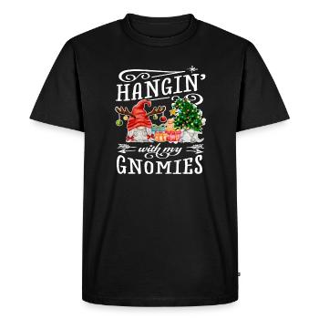 Accrocher avec my Gnomies Gnome de Noël - T-shirt Premium bio Homme - noir - Devant - Nico (187cm)