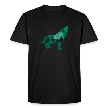 Climate Change Environmental Protection Wolf - Men's Premium Organic T-Shirt - black - Front - Nico (187cm)