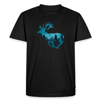 Changement climatique Protection de l’environnement Hirsch Durable - T-shirt Premium bio Homme - noir - Devant - Nico (187cm)