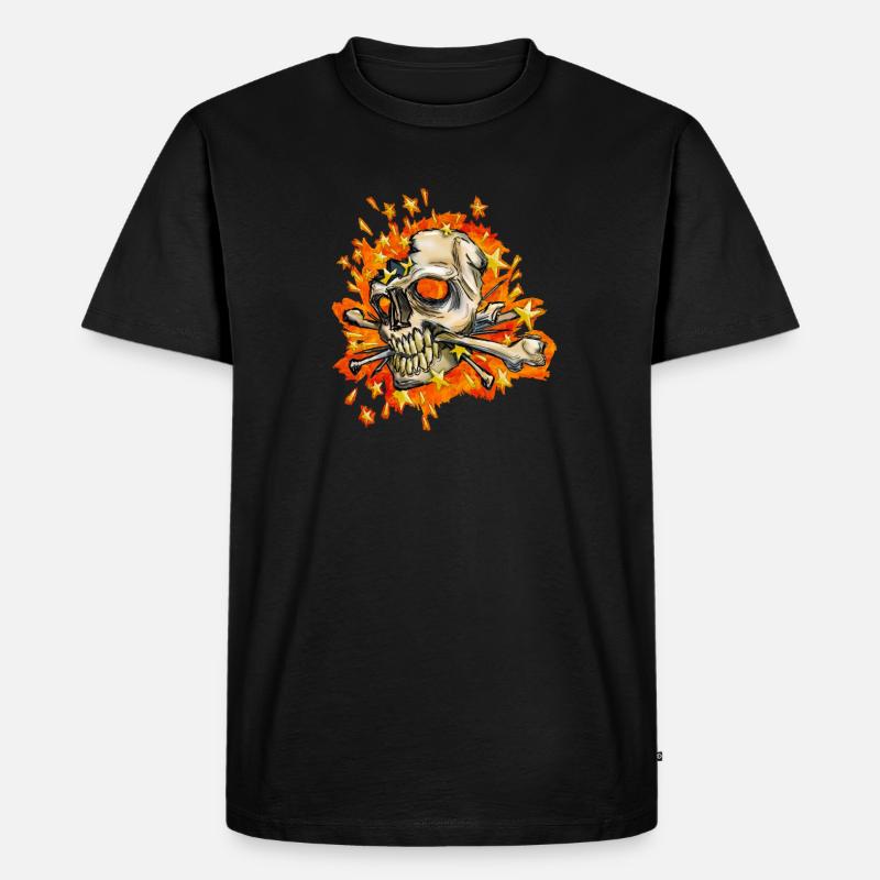 exploding skull - Men's Premium Organic T-Shirt - black