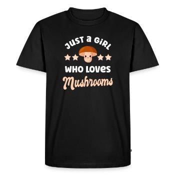 Champignons Champignons - T-shirt Premium bio Homme - noir - Devant - Nico (187cm)