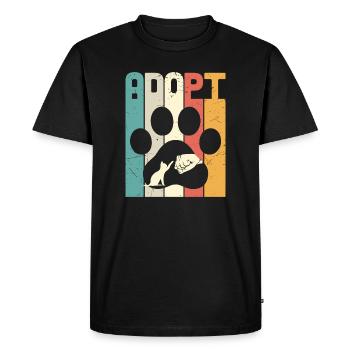 Adopt Cat - Men's Premium Organic T-Shirt - black - Front - Nico (187cm)