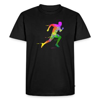 Half Marathon Runner Sprinting Triathlete Finisher - Men's Premium Organic T-Shirt - black - Front - Nico (187cm)