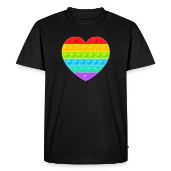 Pop It Popit Heart Arc-en-ciel coloré - T-shirt Premium bio Homme - noir - Devant - Nico (187cm)