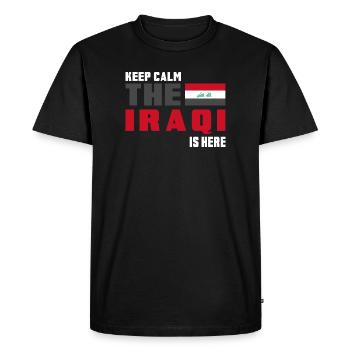 Drapeau Irak Keep Calm - T-shirt Premium bio Homme - noir - Devant - Nico (187cm)