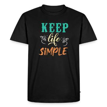 Keep Life Simple Motivational Design - Men's Premium Organic T-Shirt - black - Front - Nico (187cm)