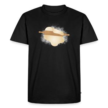 farine saupoudrée avec de la pâte roulée - T-shirt Premium bio Homme - noir - Devant - Nico (187cm)
