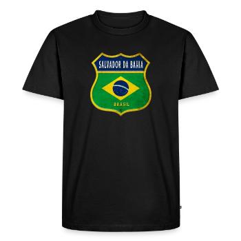 Salvador da Bahia Brésil Armoiries Drapeaux Design - T-shirt Premium bio Homme - noir - Devant - Nico (187cm)