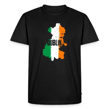 Dublin Ireland Flag | County Outline Map - Men's Premium Organic T-Shirt - black - Front - Nico (187cm)