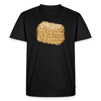 une balle de paille aux couleurs dorées chatoyantes - T-shirt Premium bio Homme - noir - Devant - Nico (187cm)