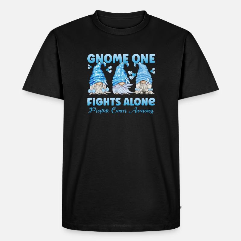 Prostata Krebs Prostatakarzinom Hellblau Gnom - Männer Premium Bio T-Shirt - Schwarz
